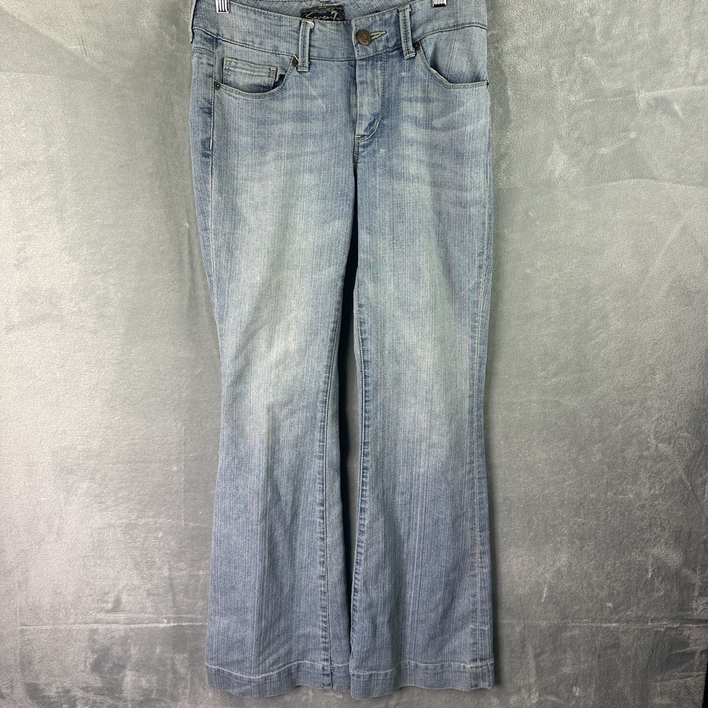 Seven7 Jeans Womens 29 Light Wash Flare Leg Stretch Denim Low Rise Y2K - Picture 1 of 16